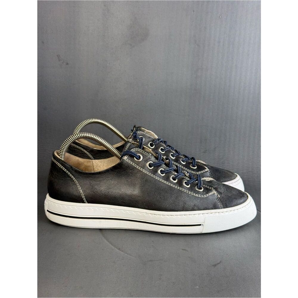 Paul Green Black and White Leather Sneakers size US10.5/UK8